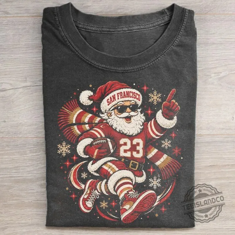 San Francisco Football Christmas Santa Claus Number 23 T-Shirt 1 San Francisco Football Christmas Santa Claus Number 23 T-Shirt