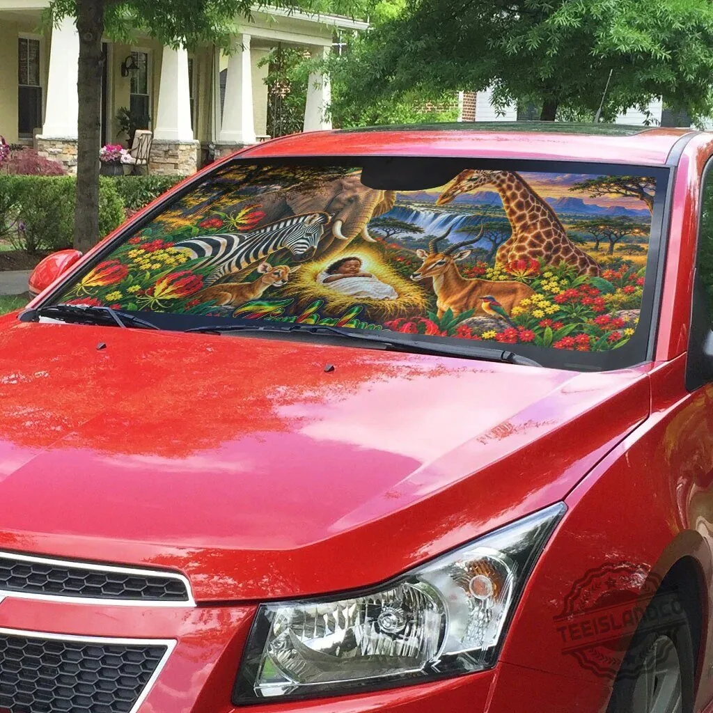 Zimbabwe Christmas Holy Family African Safari Wildlife Savanna Sunset Car Sunshade 6 Zimbabwe Christmas Holy Family African Safari Wildlife Savanna Sunset Car Sunshade