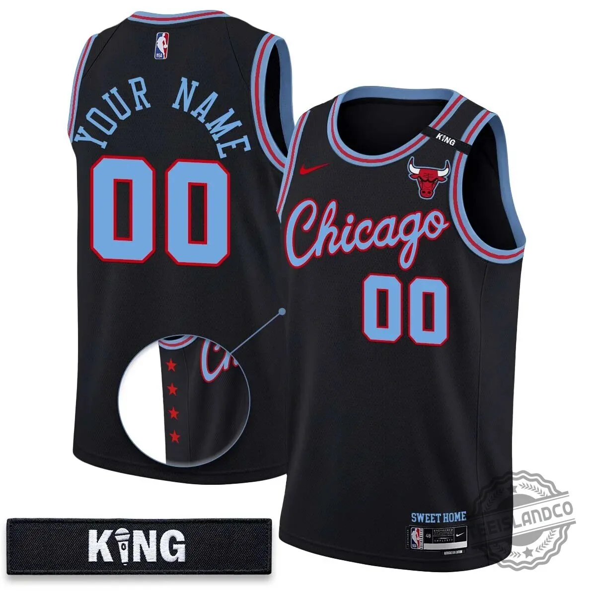 Chicago Bulls Custom Name and Number White Basketball Jersey