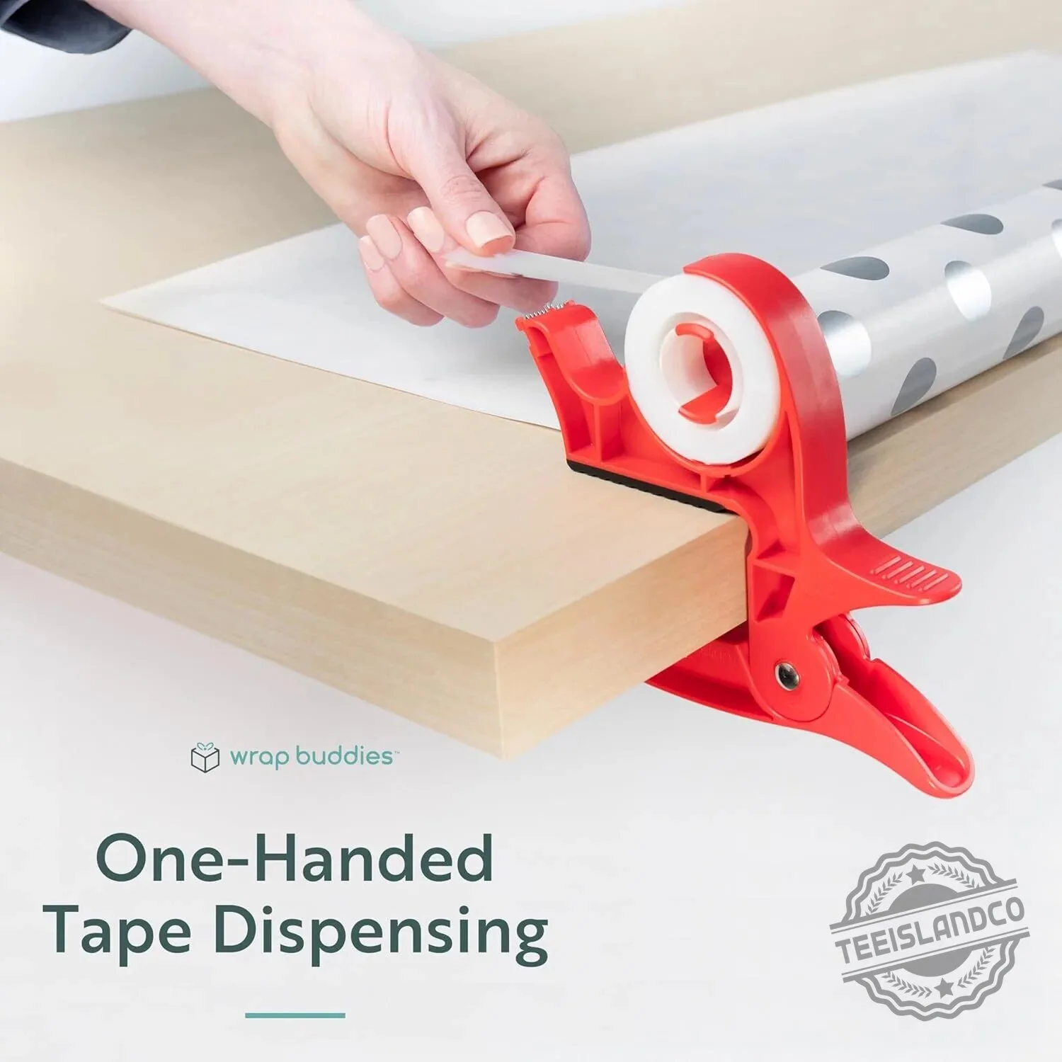 Gift Wrapping Tool Tape Dispenser and Cutter for Faster Neater Presents