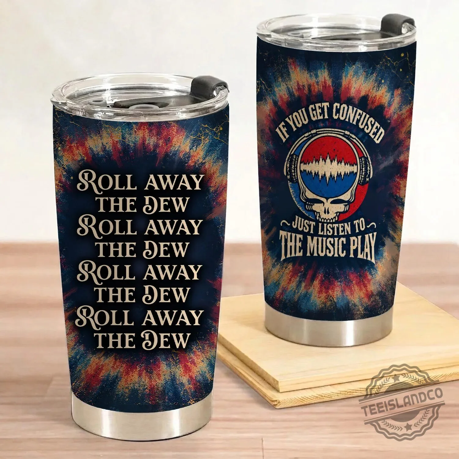 Grateful Dead Franklin's Tower Lyrics Tie-Dye Stainless Steel Tumbler 6 Grateful Dead Franklin