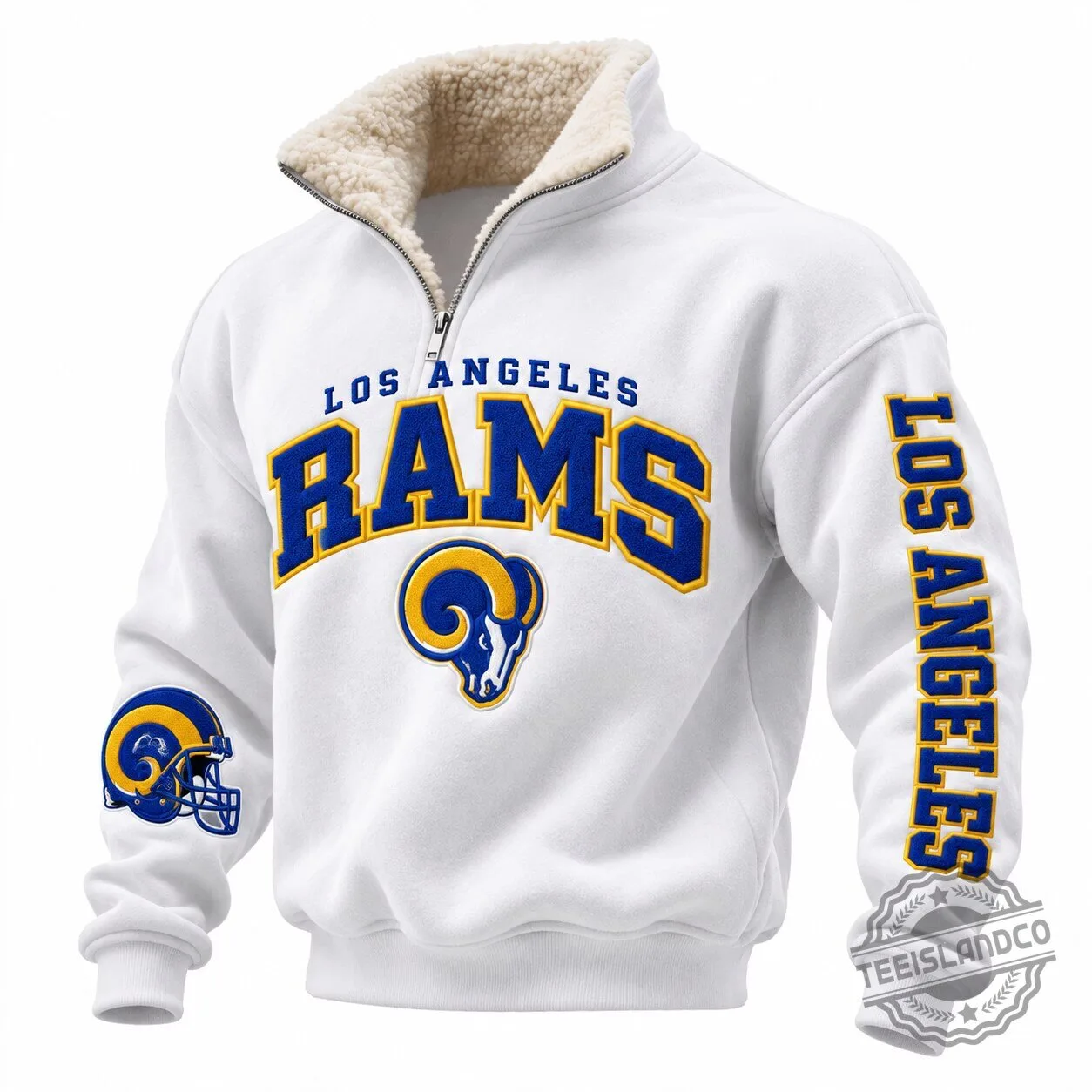 Los Angeles Rams Football Team Quarter-Zip Fleece-Lined Sweatshirt