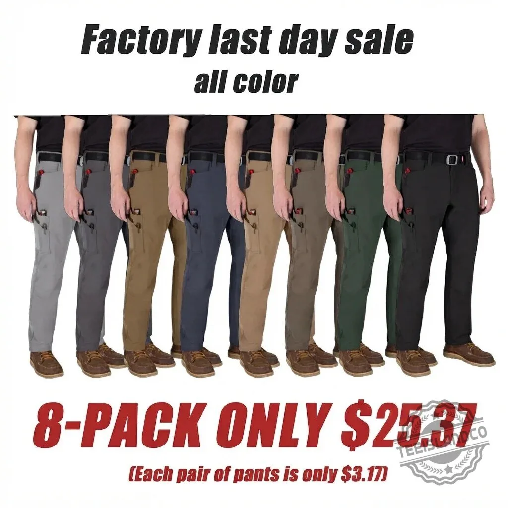 Men's 8-Pack Freeflex Tech Work Pants with Seven Pockets