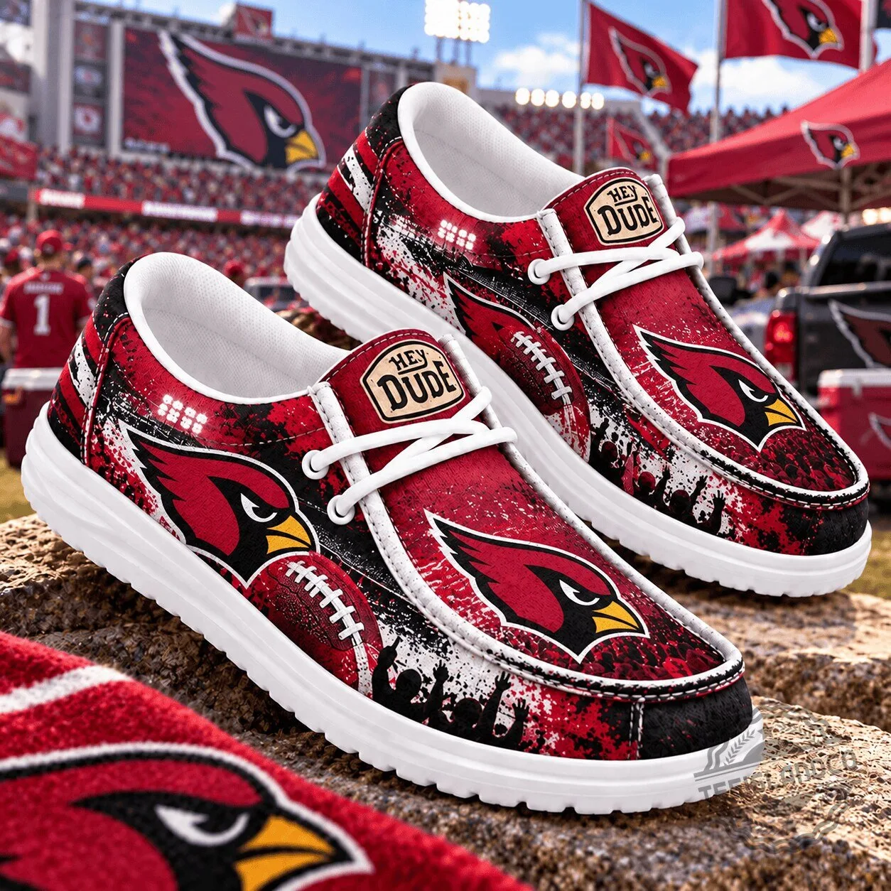 Hey Dude Style Shoes for Arizona Cardinals Team Spirit Fans