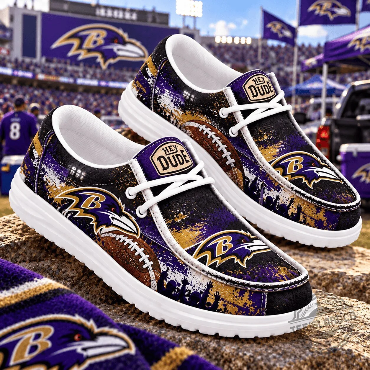 Hey Dude Shoes in Baltimore Ravens Team Style for Football Fans
