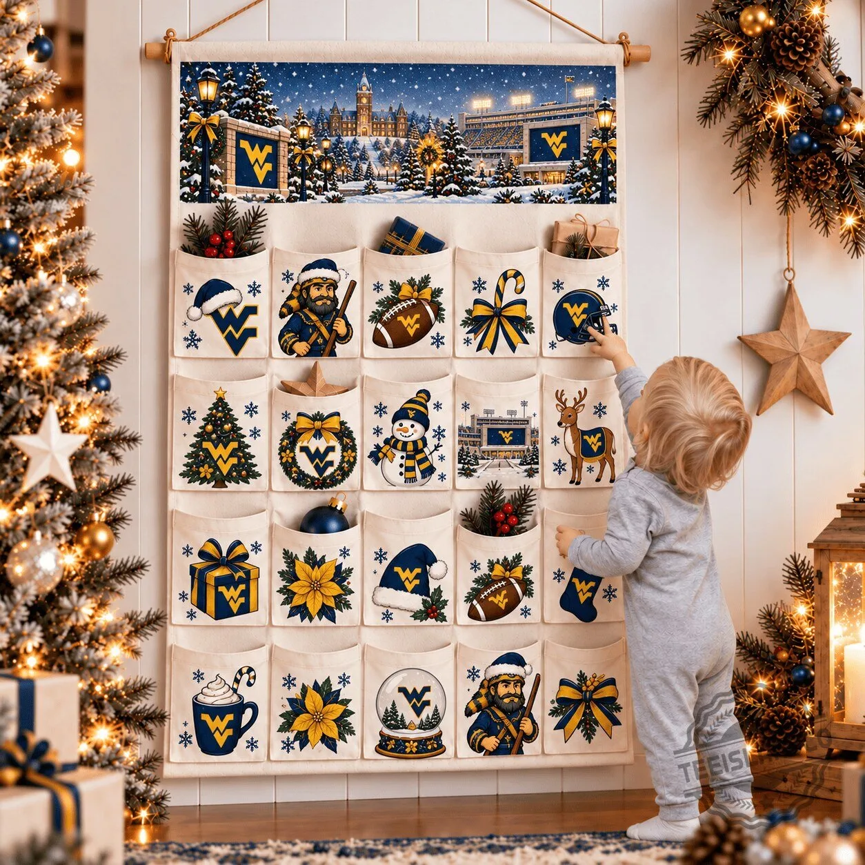 West Virginia Mountaineers Christmas Advent Calendar 2D