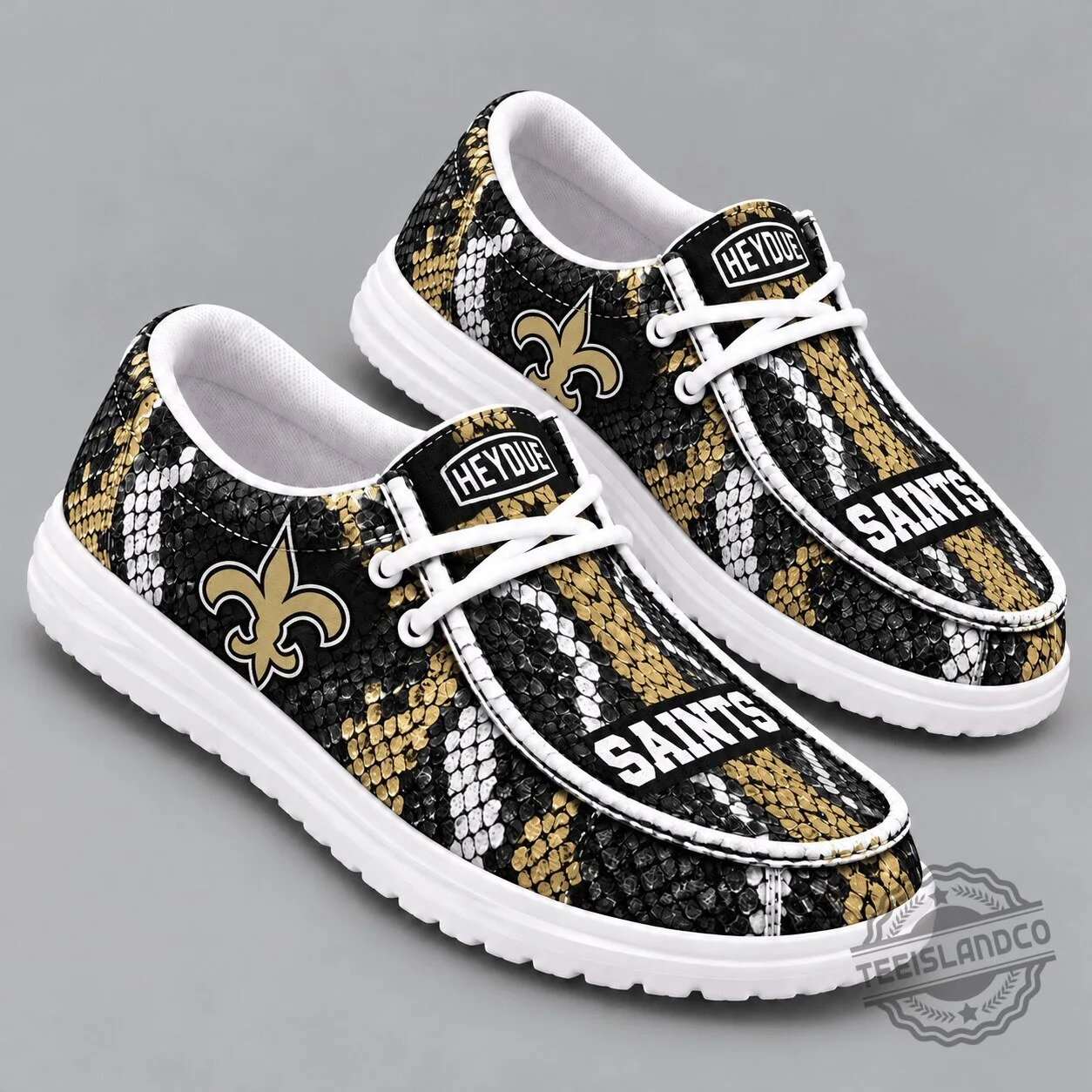 New Orleans Saints NFL Snakeskin Pattern Casual Loafers Shoes 1 New Orleans Saints NFL Snakeskin Pattern Casual Loafers Shoes